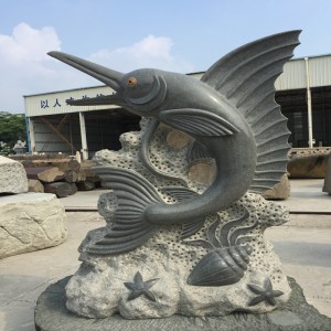 Nagy méretű dinoszaurusz delfin cápa kőfaragványok és szobrok Természetes tiszta kézműves műalkotások