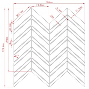 A Carrara bianco megcsiszolta a chevron multi márvány padlófalú mozaikját