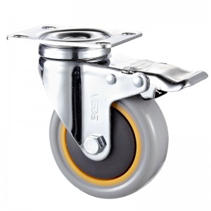 Közepes igénybevétel - krómozott ház narancssárga TPE kerékkel2