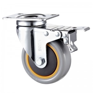 Közepes igénybevétel - krómozott ház narancssárga TPE kerékkel2