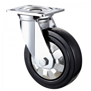 Nagy teherbírású - krómozott ház fekete TPE kerékkel12