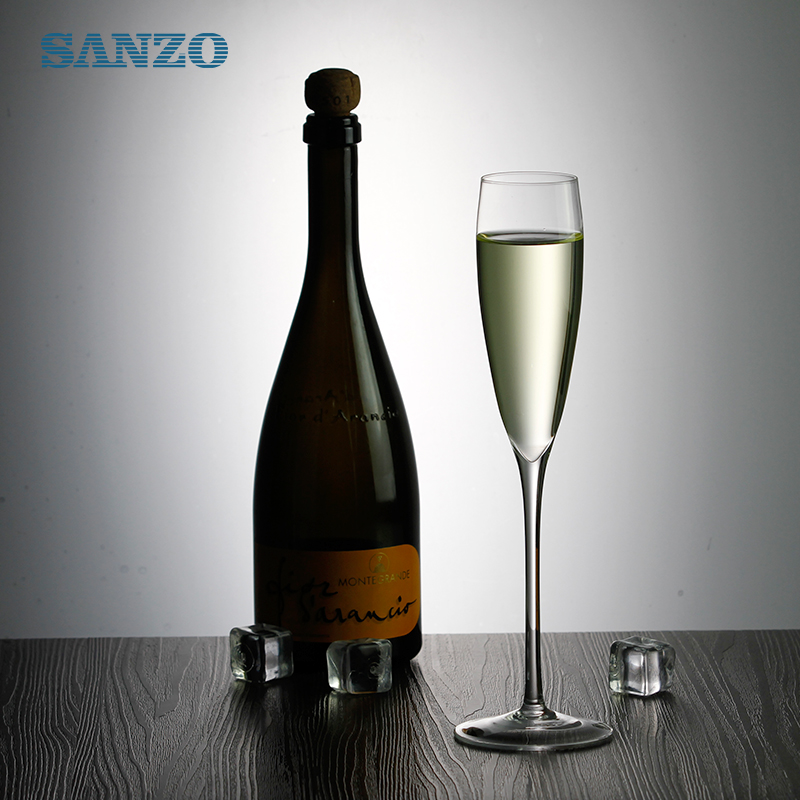 SANZO fújt üveg pezsgő furulya testreszabott, kézzel készített pezsgő üveg műanyag pezsgő szemüveg