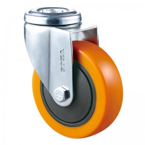 Közepes teherbírású - krómozott ház sárga Diamand TPE kerékkel