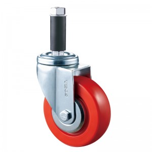 Közepes igénybevétel - krómozott ház piros TPE kerékkel