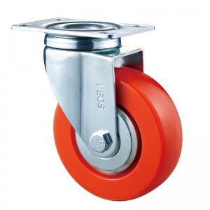 Közepes igénybevétel - krómozott ház piros TPE kerékkel