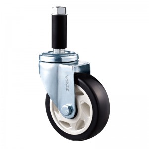 Közepes teherbírású - krómozott ház fehér Diamand TPE kerékkel