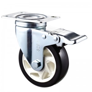 Közepes teherbírású - krómozott ház fehér Diamand TPE kerékkel