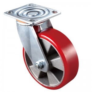 Nagy teherbírású - krómozott ház piros TPE kerékkel