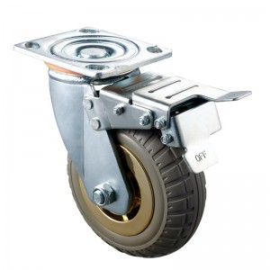 Nagy teherbírású - krómozott ház barna2 TPE kerékkel