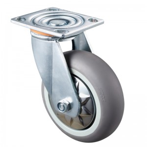 Nagy teherbírású - krómozott ház szürke TPE kerékkel