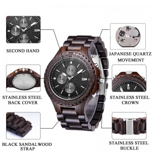 Férfi női karkötő karóra egyszerű sport fa óra