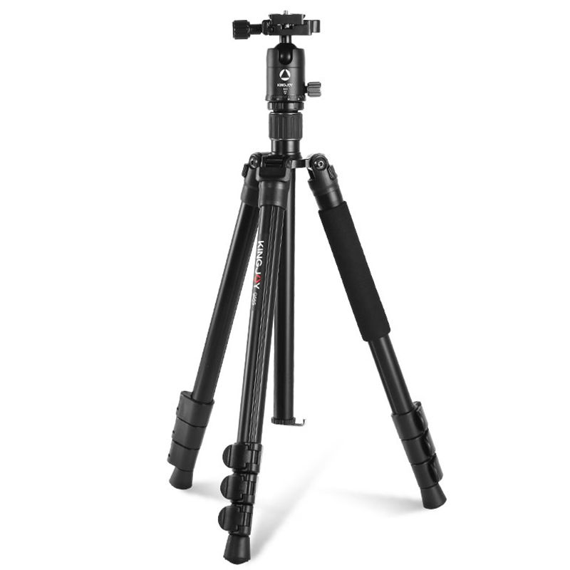 KINGJOY G555 61,5 hüvelykes / 156 cm-es Flip Lock kamera állvány monopod készlet, könnyű hordozható állvány 360 ° -os panoráma gömbfejjel + 1/4 