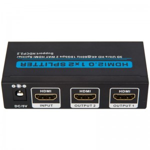 V2.0 HDMI 1x2 Splitter 3D Ultra HD 4Kx2K @ 60Hz HDCP2.2 támogatás