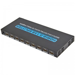 V2.0 HDMI 1x8 Splitter támogatás 3D Ultra HD 4Kx2K @ 60Hz HDCP2.2