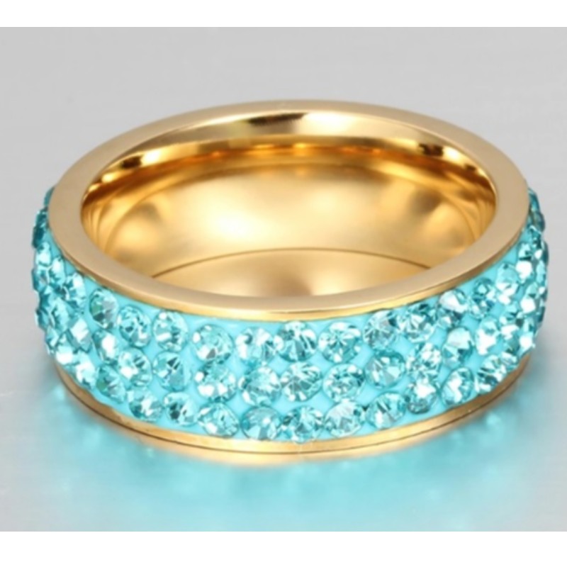 Kristályszalag gyűrűk arany gyűrűk rózsaszín arany ezüst gyűrűk rózsaszín kék gyűrűk
