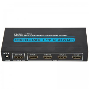 V2.0 HDMI 4x1 kapcsoló támogatja a 3D Ultra HD 4Kx2K @ 60Hz HDCP2.2