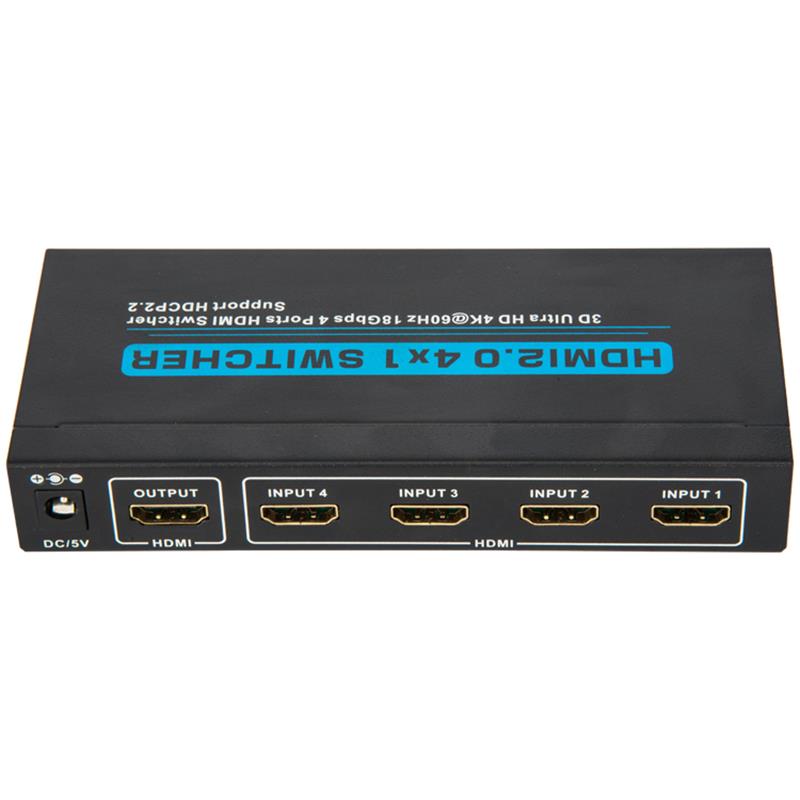 V2.0 HDMI 4x1 kapcsoló támogatja a 3D Ultra HD 4Kx2K @ 60Hz HDCP2.2