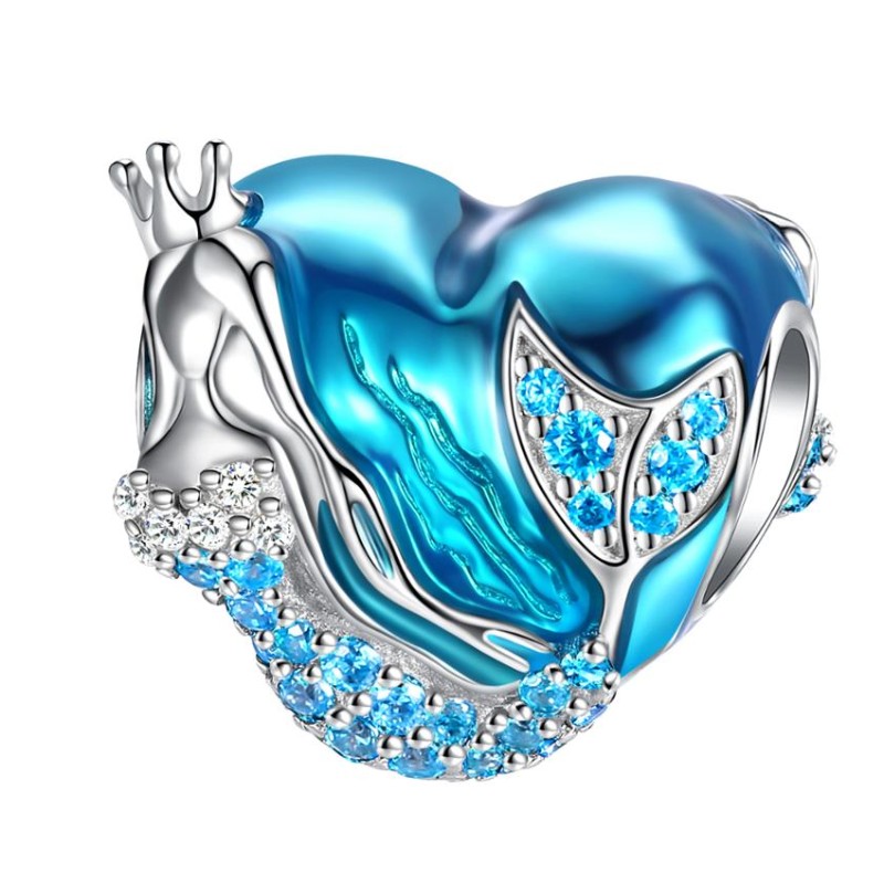 Hableány tengeri medál 925 ezüst zafír szív medál nőknek