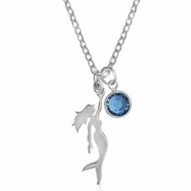 Hableány drágakő medál óceán kék nyaklánc 925 ezüst