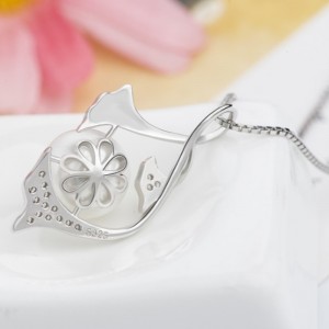 Hableány gyöngy medál nyaklánc nőknek 14 k arany 925 ezüst