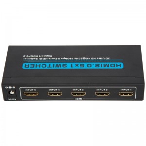 V2.0 HDMI 5x1 kapcsoló támogatja a 3D Ultra HD 4Kx2K @ 60Hz HDCP2.2