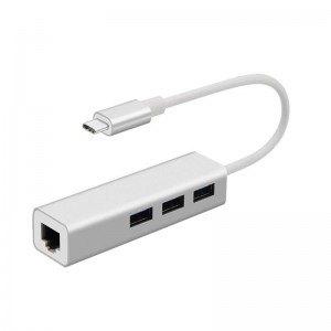 C típusú USB \/ LAN (1000M) + USB 3.0x3 Hub adapter