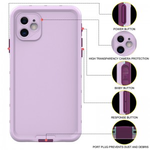 iphone 11 vízálló, teljesen vízálló iphone 11 eséllyel vízálló (bíbor) vízálló, szilárd hátlappal