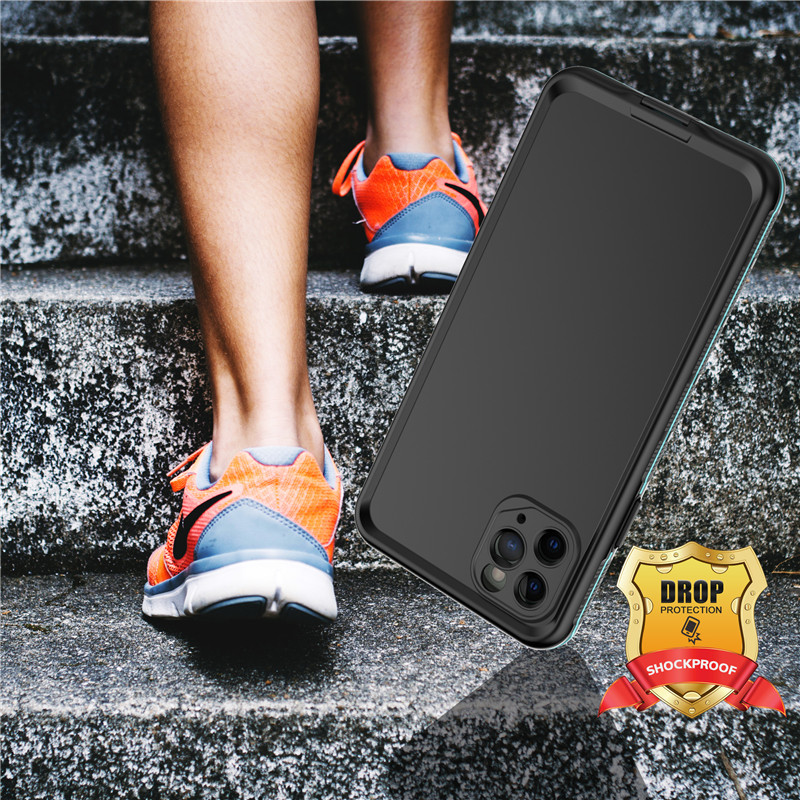 Az iphone védők esetében vízálló műanyag vízálló vízálló vízálló vízálló táska az iphone 11 pro max (kék) esetében, szilárd hátlappal