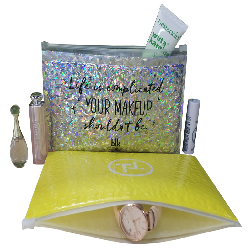 Tervezési méret: vízálló cipzár lézeres fólia buborékzsák / lökésálló lézeres női smink/ ajándék cipzár zsák