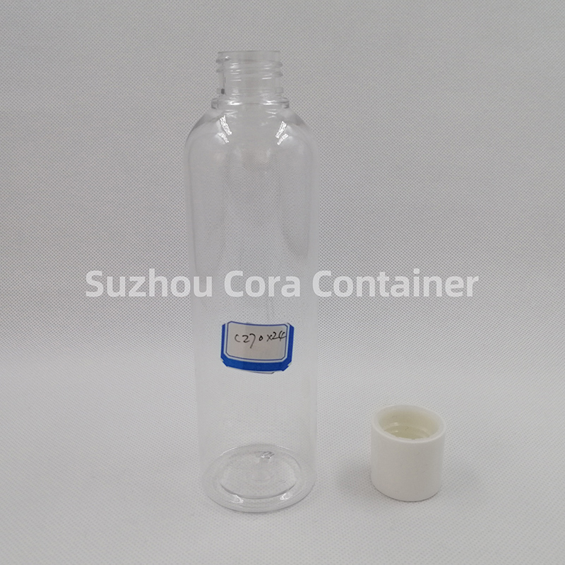 270ml Nyak mérete 24mm Pet Műanyag Kozmetikai palack csavaró kupakkal