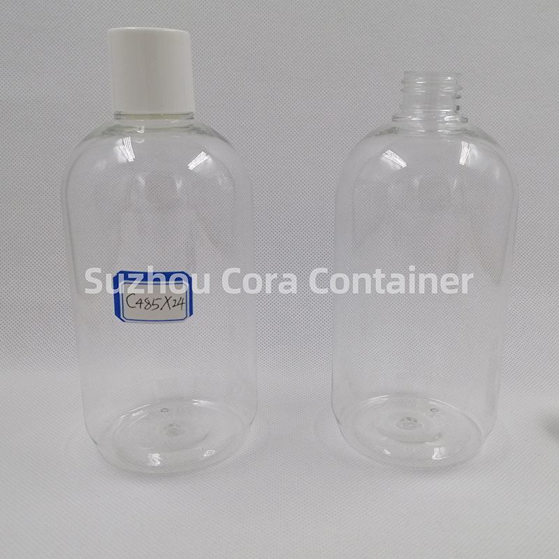 485ml nyakméret 24mm Pet Plastic Cosmetic Bottal, csavaró sapkával