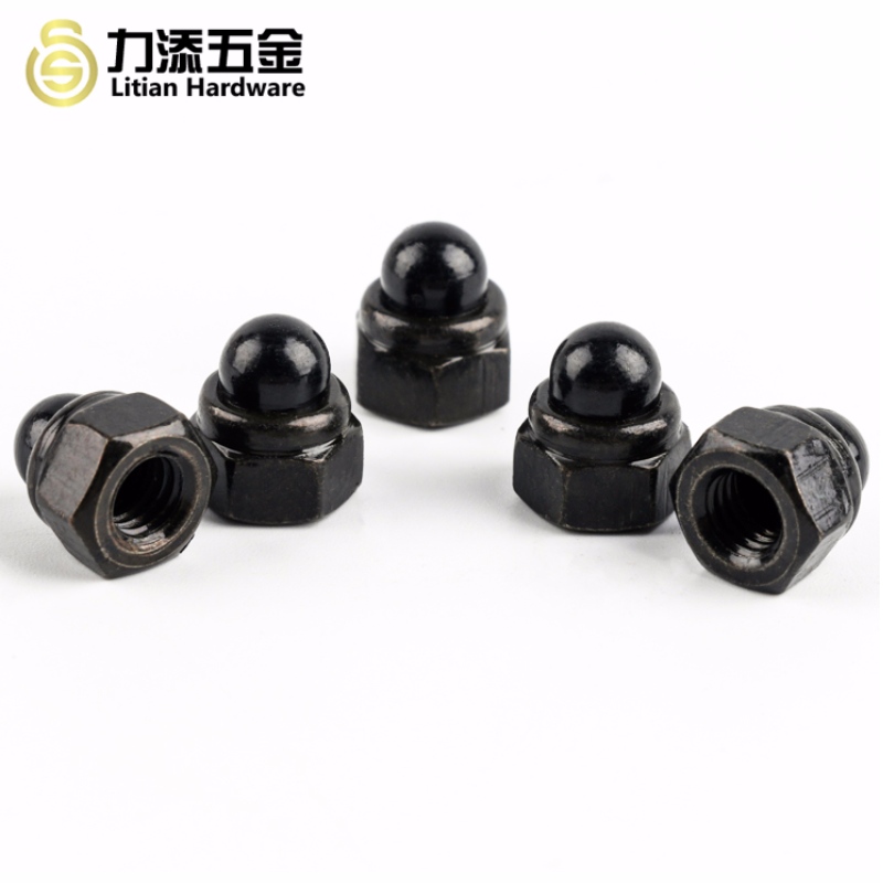 DIN986 M3-M12 fekete cink és fehér fejű nylon hatlapú anya