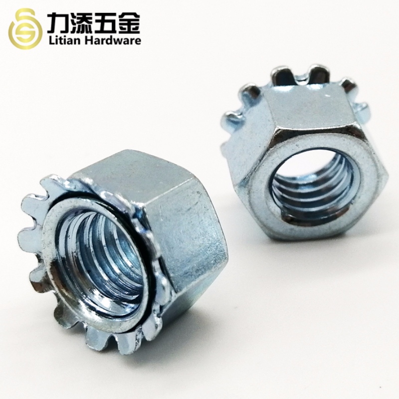 Az első osztályú szénacél cinkkel bevont M3-M12 Keps anya kommunikációhoz