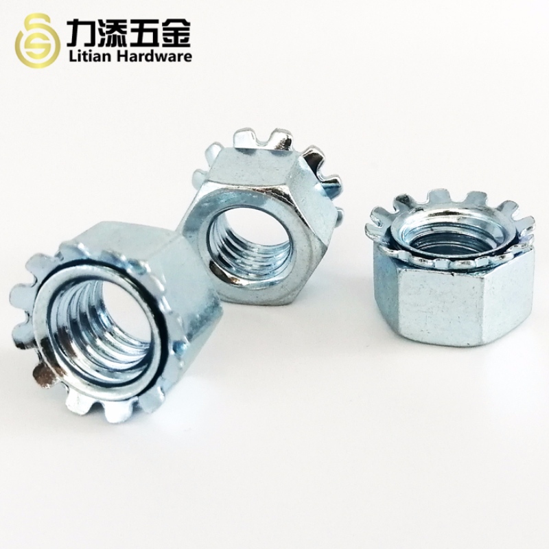 Az első osztályú szénacél cinkkel bevont M3-M12 Keps anya kommunikációhoz