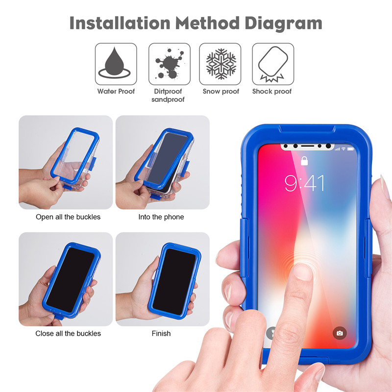 Az IP68 iphone-eset a legjobb vízálló telefonfülke az úszáshoz, az iPhone XS-es esetre (Blue …)