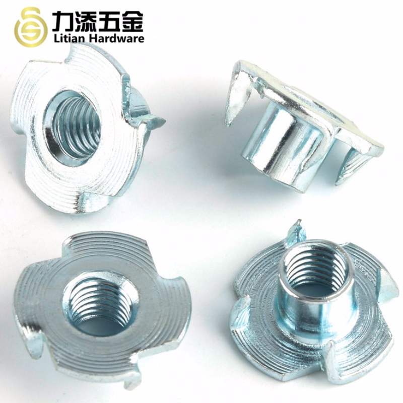 Szénacélból készült cink, négy karmos T-dió bútorhoz