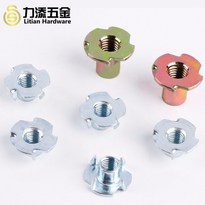 Szénacélból készült cink, négy karmos T-dió bútorhoz