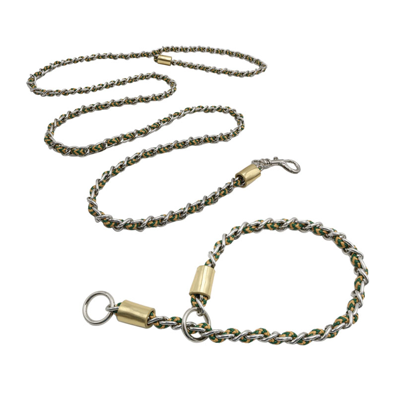 Bőrkötél lánc kopásálló háziállat-vontatási kötél gallérján