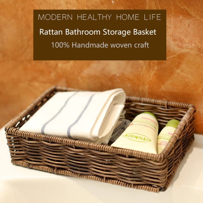 Vízálló Rattan fürdőszoba tároló kosár