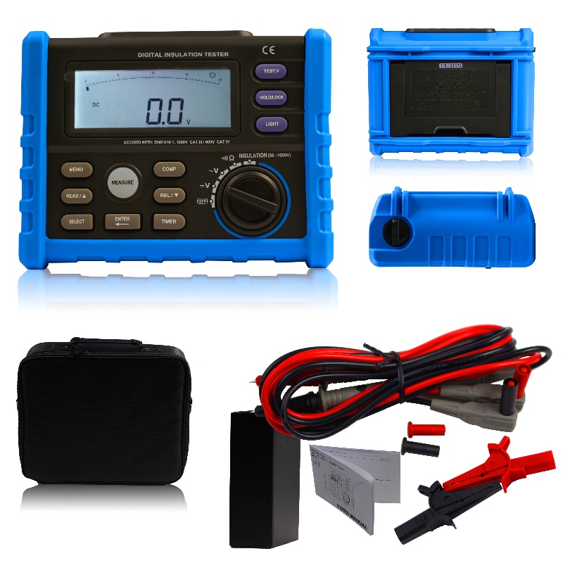 Digitális Megohmmeter Megger szigetelési ellenállás tesztelő Nagyfeszültségű Digitális Szigetelés Tester Megger Earth
