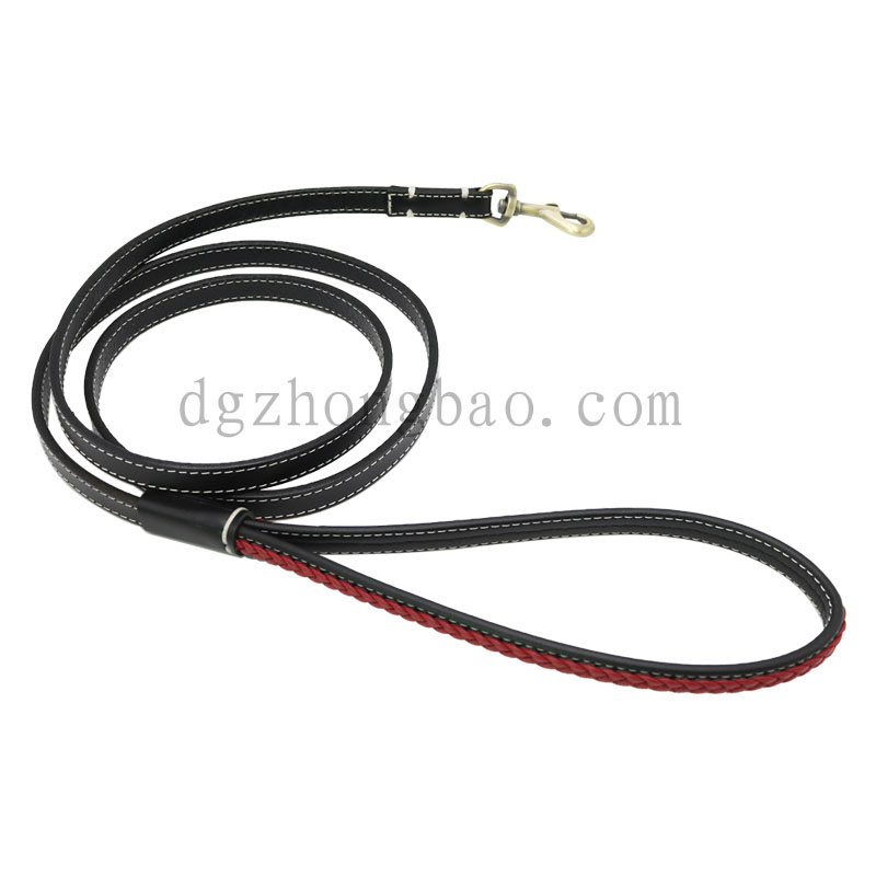 Egyedi fekete bőr kisállat póráz kutyák számára