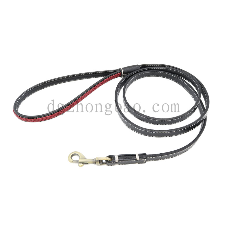 Egyedi fekete bőr kisállat póráz kutyák számára