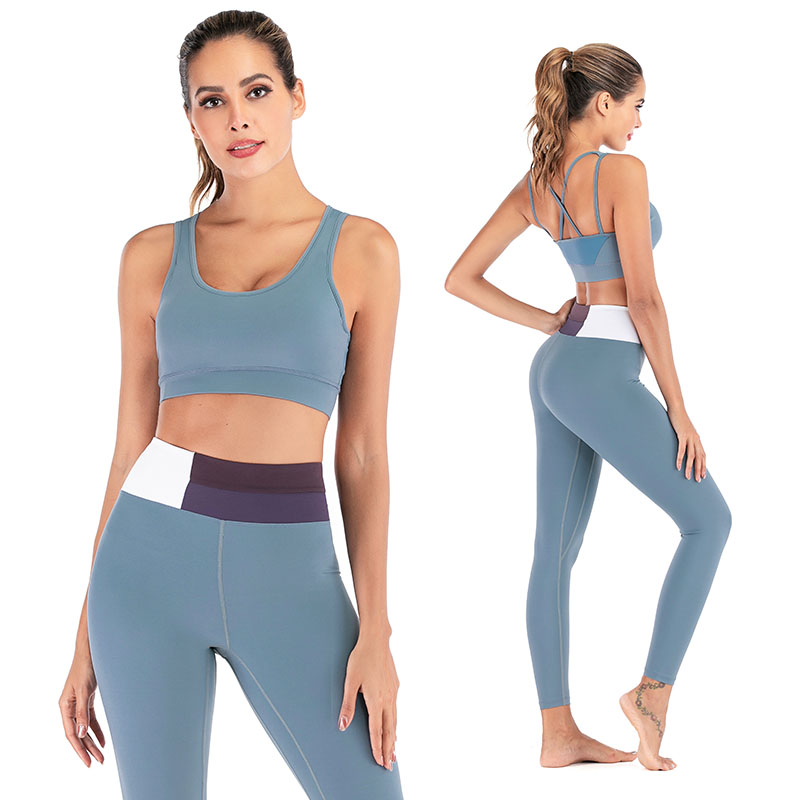 FDMF012- Nő 2 Szöveg Sport Bra jóga Leggings
