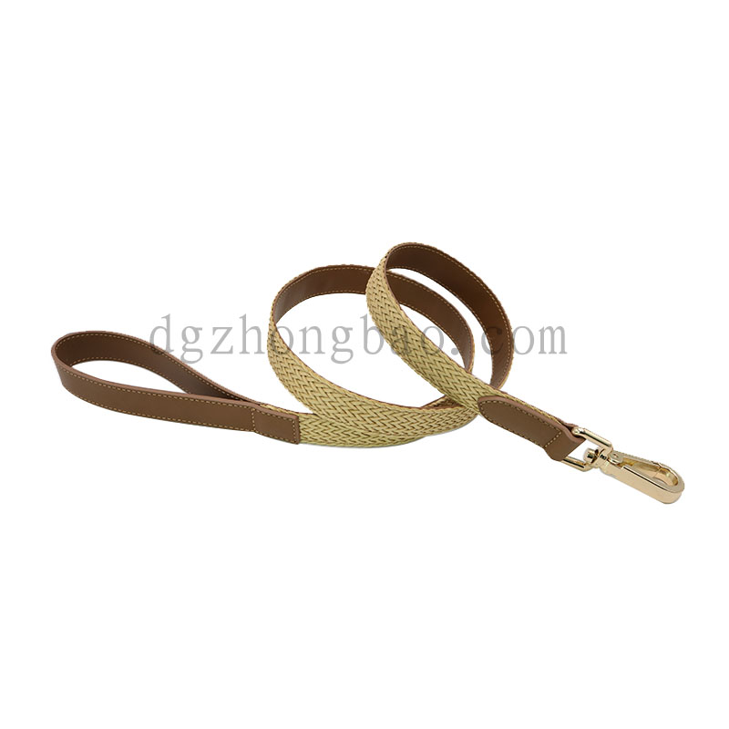 Barna fonott kötél valódi bőrből készült házi pórázral kutyák számára