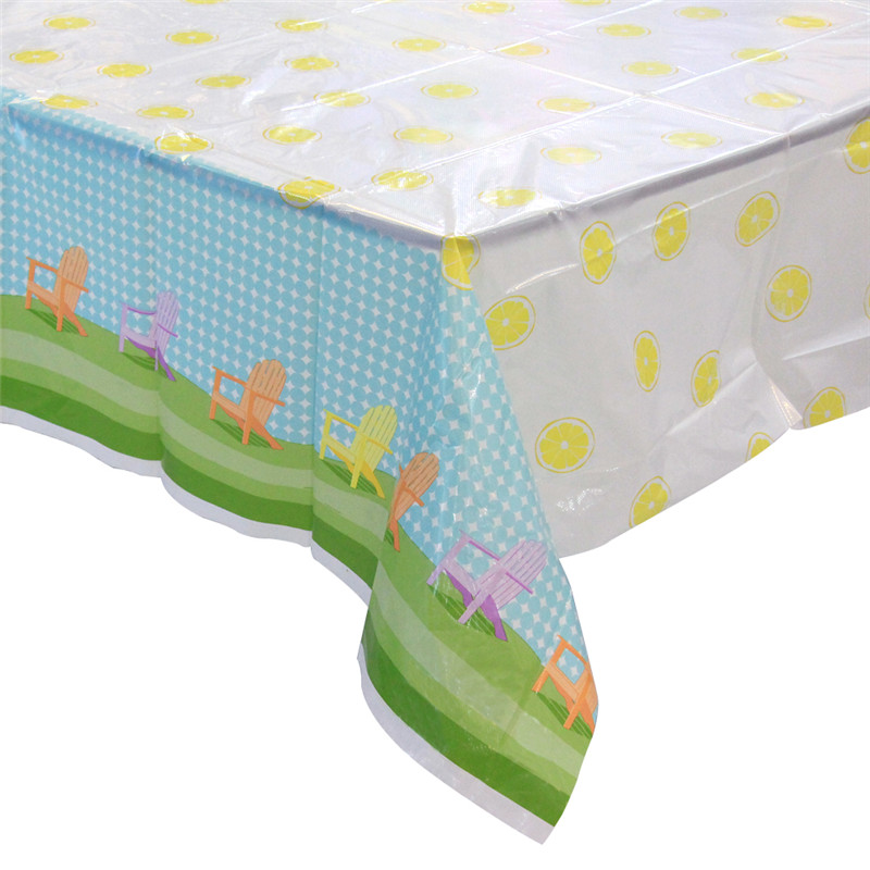 Summer Time Clear Printed Tablechoth PVC Tablecover