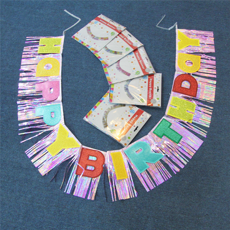 Foil Banner és Glitter a parti dekorációhoz Boldog szülinapot a gyermeknek és a felnőttnek