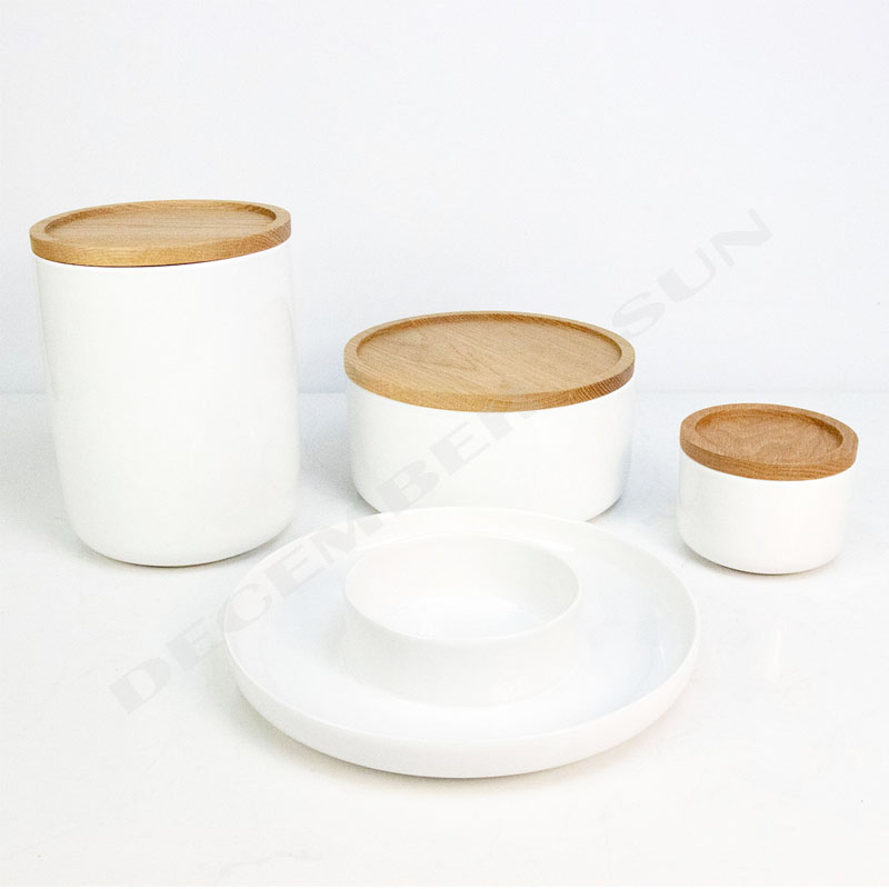 Kerámia nagykereskedelmi kerámia fa fedő konyhai tartozékkal