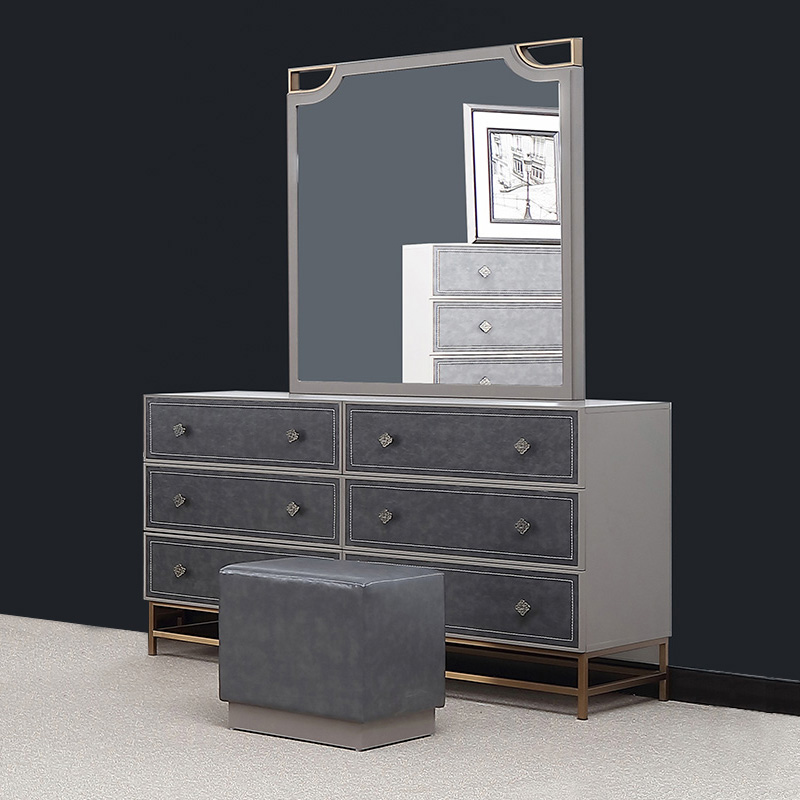 PU dekorációs hálószoba bútor fém alappal