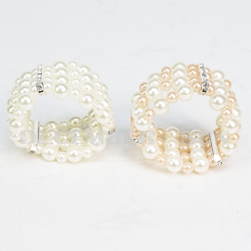 Nagykereskedelem gyönyörű fényes gyöngy szalvéta gyűrű