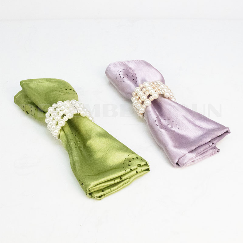 Nagykereskedelem gyönyörű fényes gyöngy szalvéta gyűrű